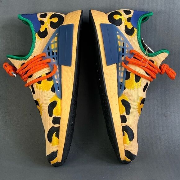 adidas Pharrell x NMD Human Race 'Animal Print - Pulse Amber' sneaker mens 10 - Picture 6 of 10